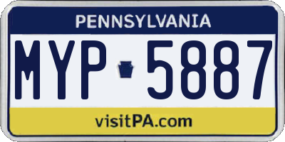 PA license plate MYP5887
