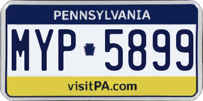 PA license plate MYP5899