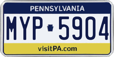 PA license plate MYP5904