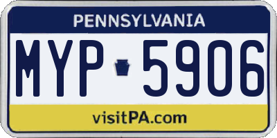 PA license plate MYP5906