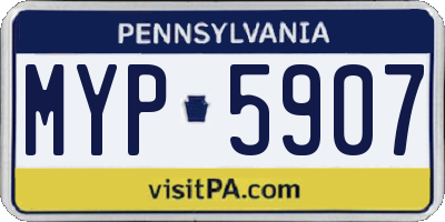 PA license plate MYP5907