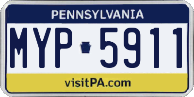 PA license plate MYP5911