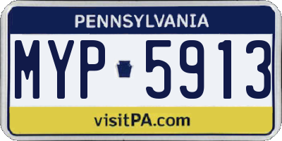 PA license plate MYP5913