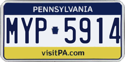 PA license plate MYP5914