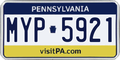 PA license plate MYP5921