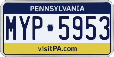 PA license plate MYP5953