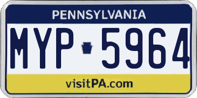 PA license plate MYP5964