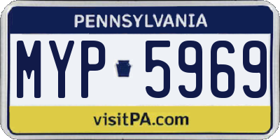 PA license plate MYP5969