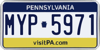 PA license plate MYP5971