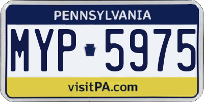 PA license plate MYP5975