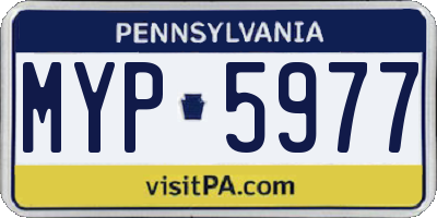PA license plate MYP5977
