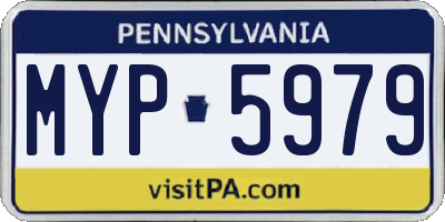 PA license plate MYP5979