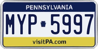PA license plate MYP5997