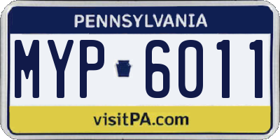 PA license plate MYP6011