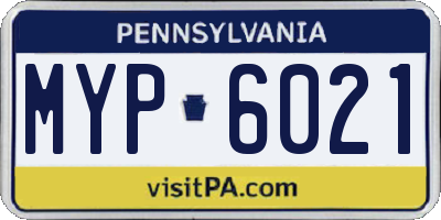 PA license plate MYP6021