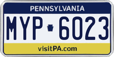 PA license plate MYP6023