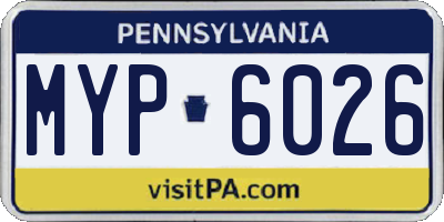 PA license plate MYP6026