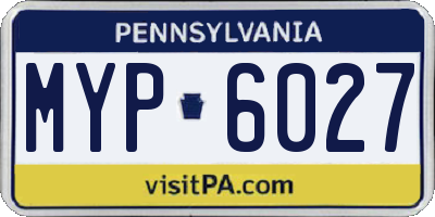 PA license plate MYP6027