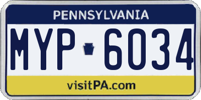 PA license plate MYP6034