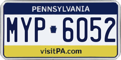 PA license plate MYP6052