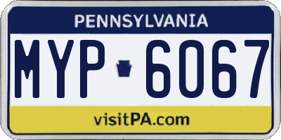 PA license plate MYP6067