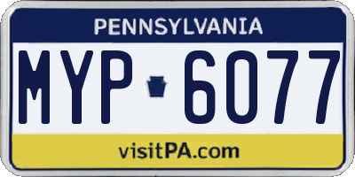 PA license plate MYP6077