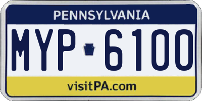 PA license plate MYP6100