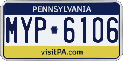 PA license plate MYP6106