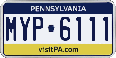 PA license plate MYP6111