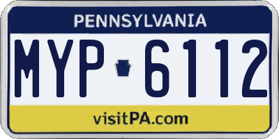 PA license plate MYP6112