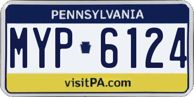 PA license plate MYP6124