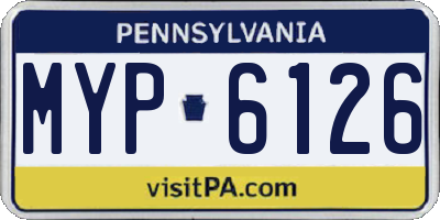 PA license plate MYP6126