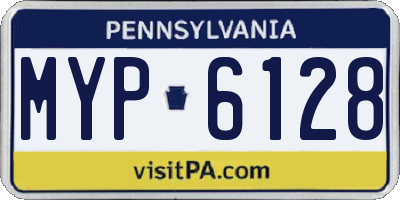 PA license plate MYP6128