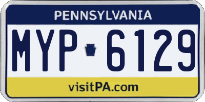 PA license plate MYP6129