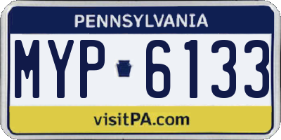 PA license plate MYP6133