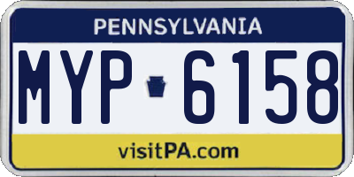 PA license plate MYP6158