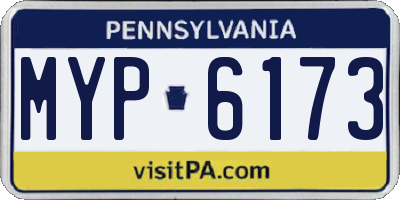 PA license plate MYP6173