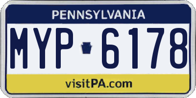 PA license plate MYP6178
