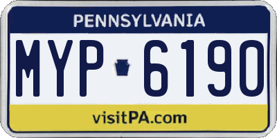 PA license plate MYP6190