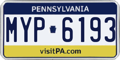 PA license plate MYP6193