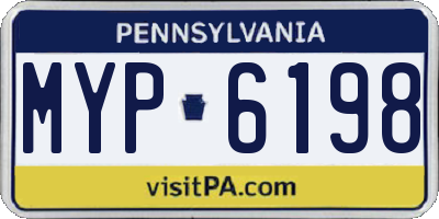 PA license plate MYP6198