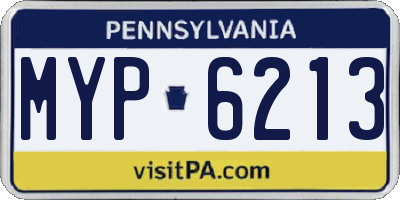PA license plate MYP6213