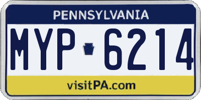 PA license plate MYP6214