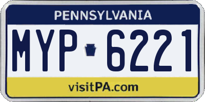PA license plate MYP6221