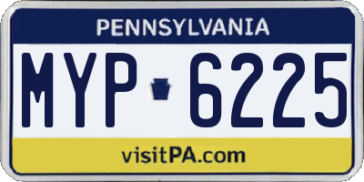 PA license plate MYP6225