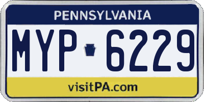 PA license plate MYP6229