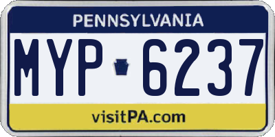 PA license plate MYP6237