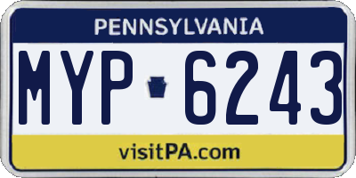 PA license plate MYP6243