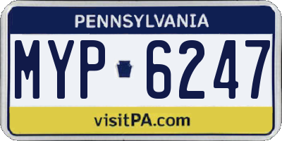 PA license plate MYP6247