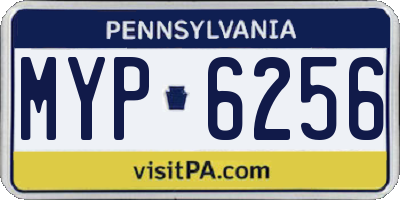 PA license plate MYP6256